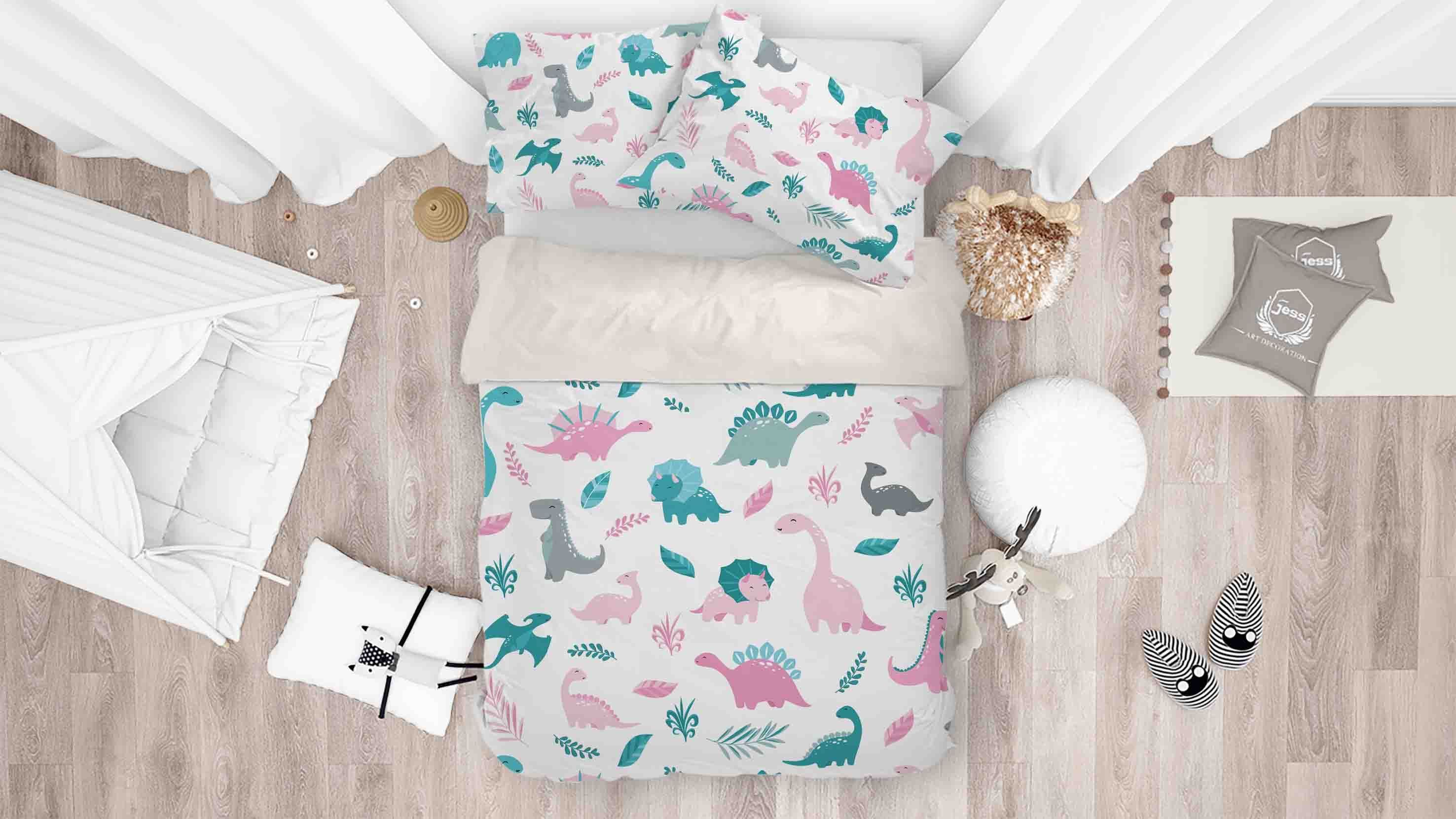 3d Dinosaur Green Bedding Set