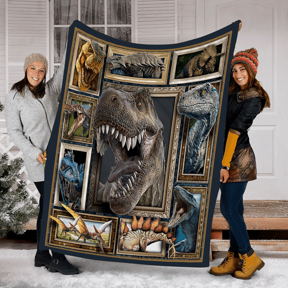 3D Dinosaur Sherpa Fleece Blanket