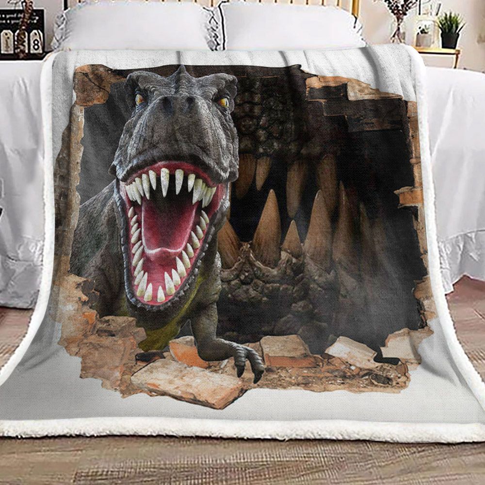 3d Dinosaur Sherpa Fleece Blanket