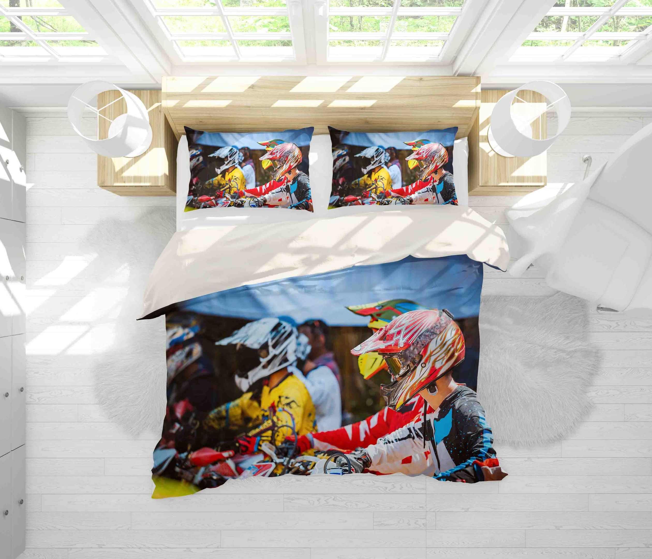3d Dirt Bike Racer Bedding Set