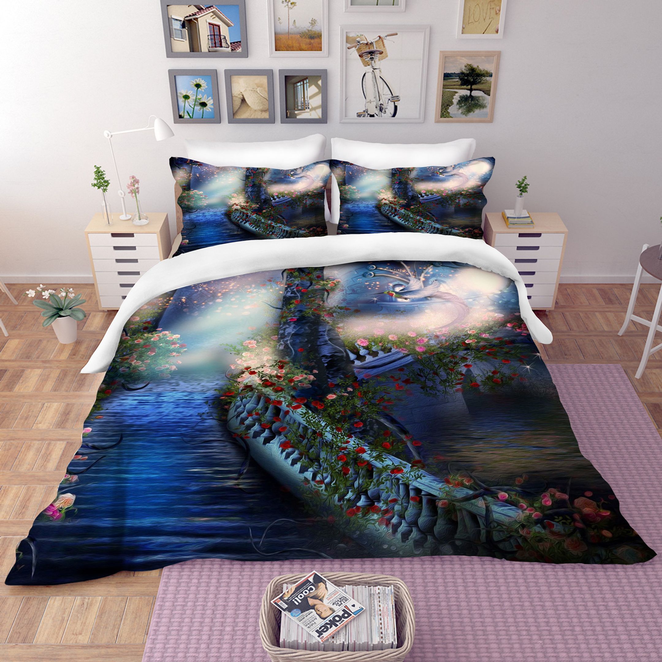 3d Divine Bird Floral Bedding Set