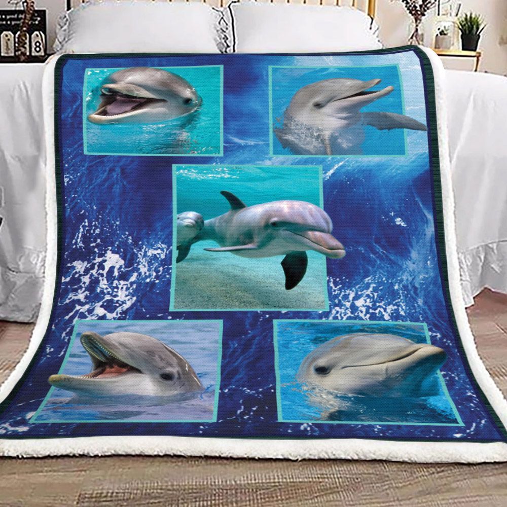 3d Dolphin Sherpa Fleece Blanket