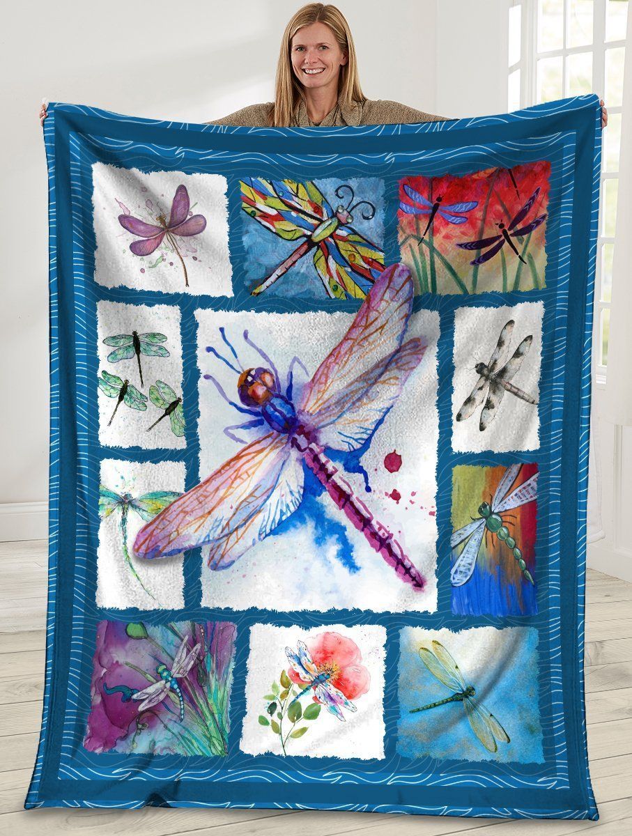 3d Dragonfly Art Painting Fleece Blanket