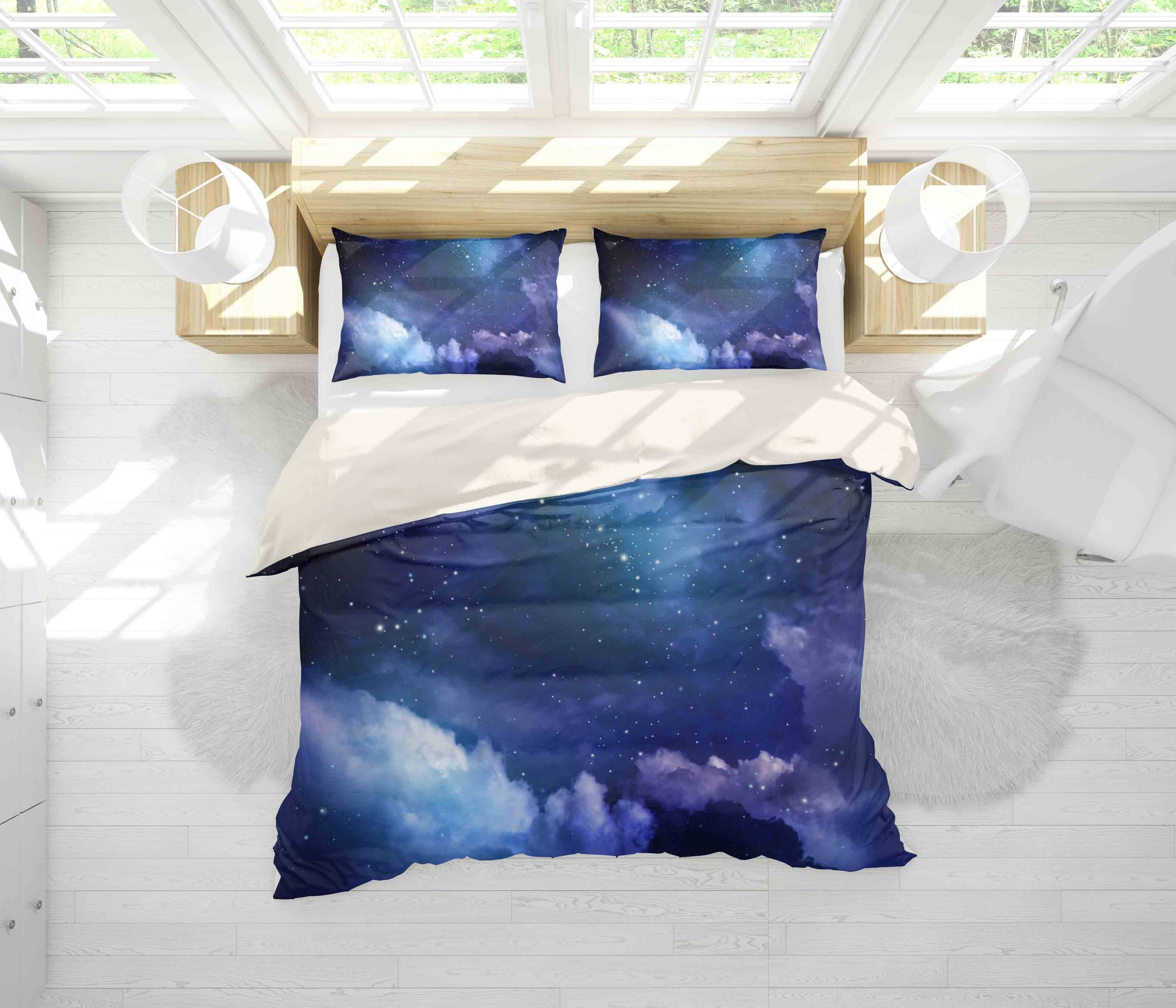 3d Dream Blue Starry Sky Bedding Set