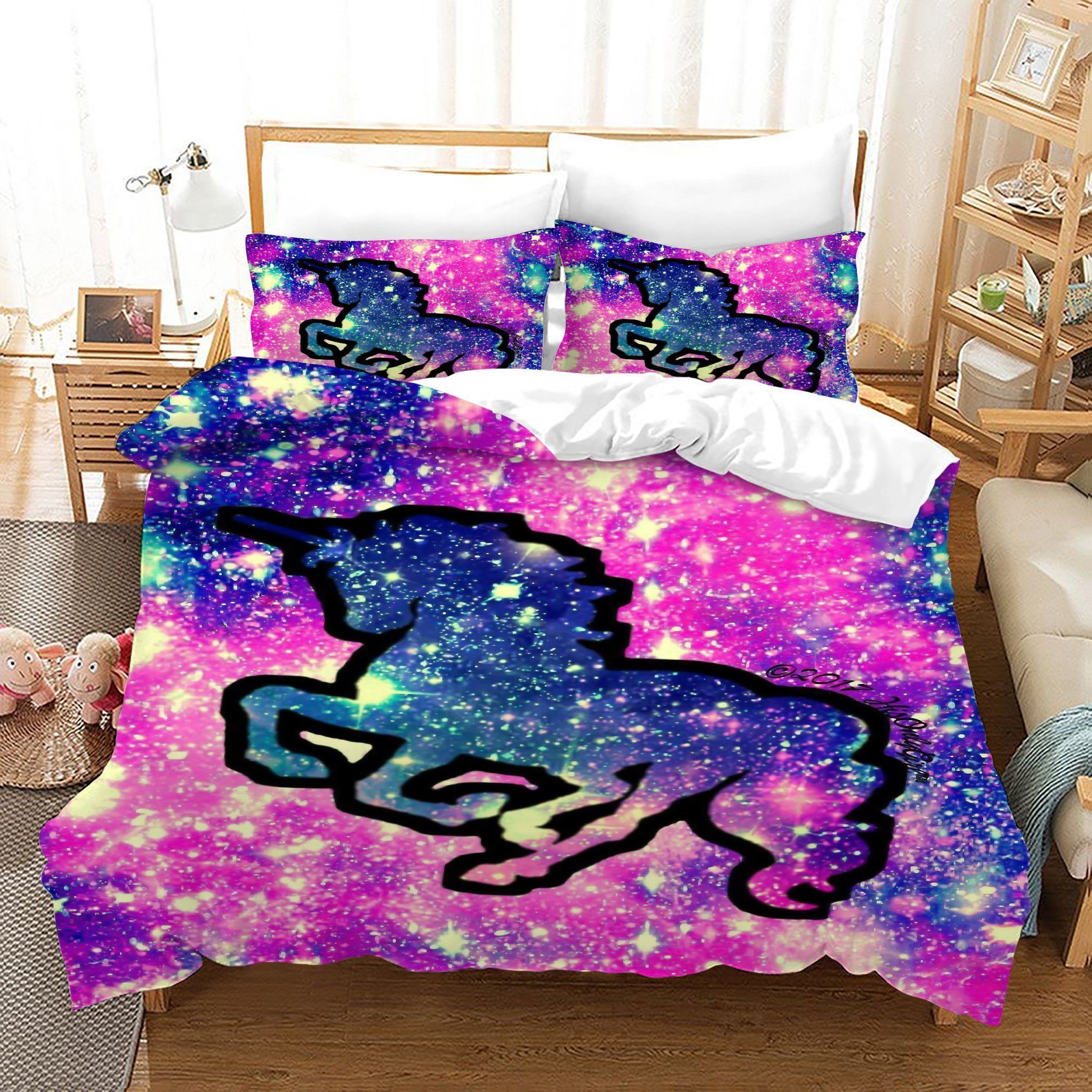 3d Dreamlike Light Unicorn Bedding Set