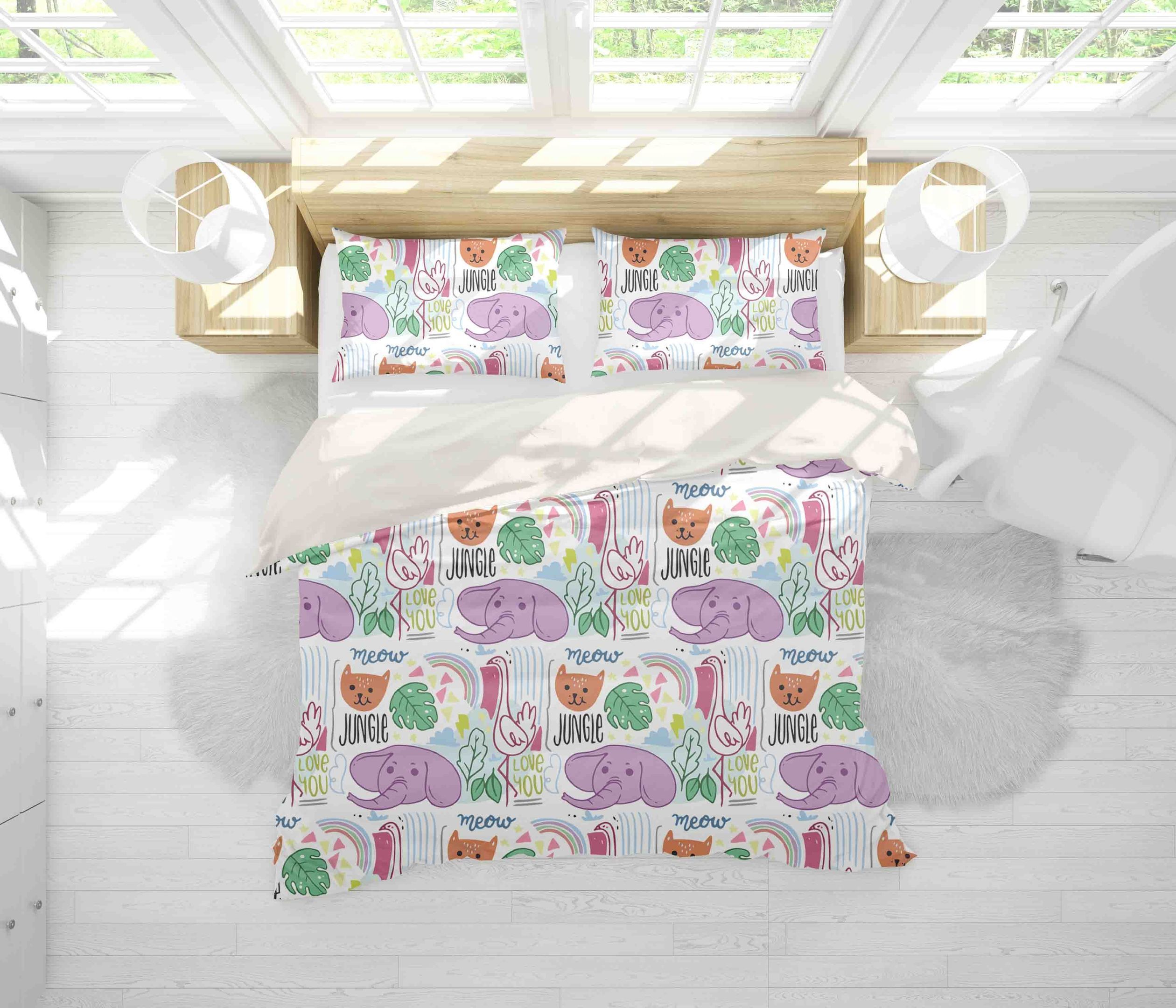 3d Elephant Cat Bedding Set