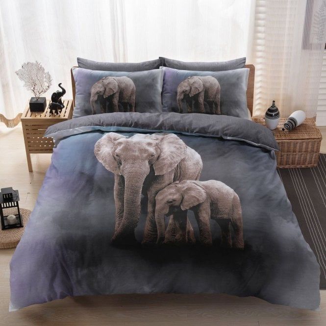 3d Elephant Family Bedding Set