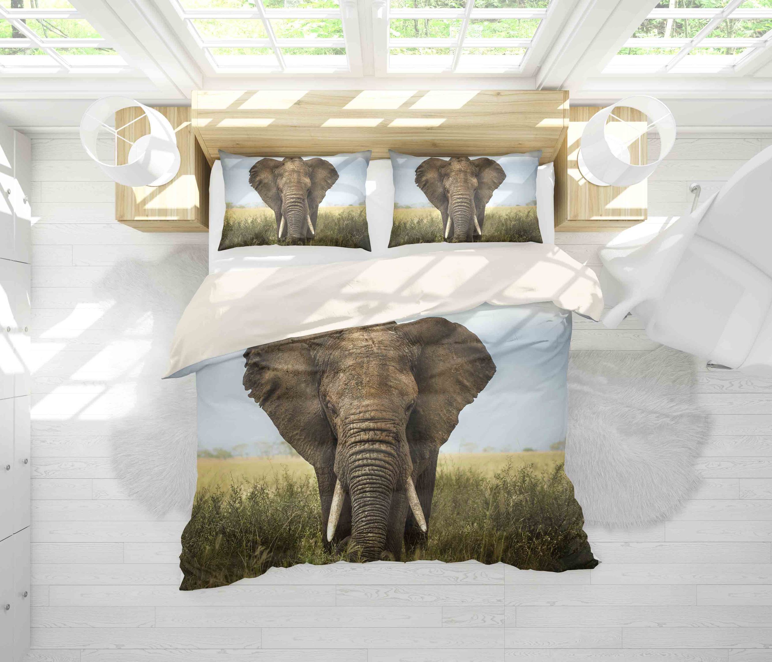 3d Elephant Meadow Bedding Set