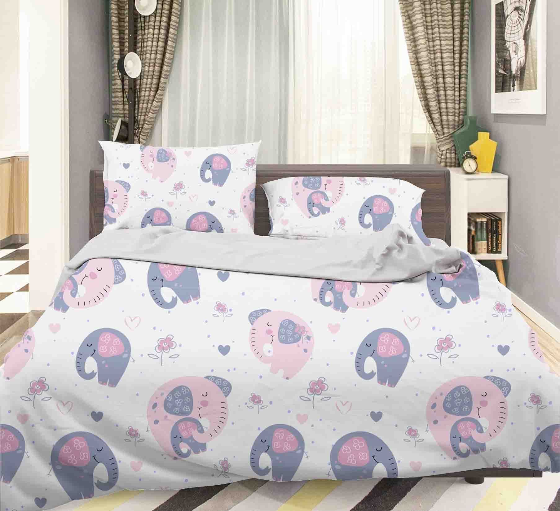 3d Elephant Pattern Bedding Set