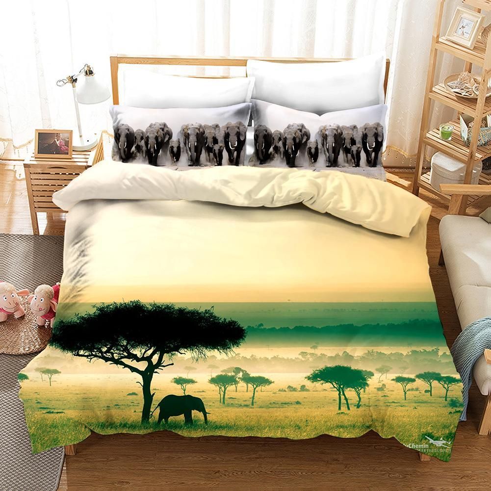 3d Elephant Tree Bedding Set