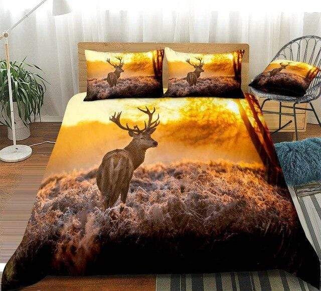 3d Elk In Sunrise Bedding Set