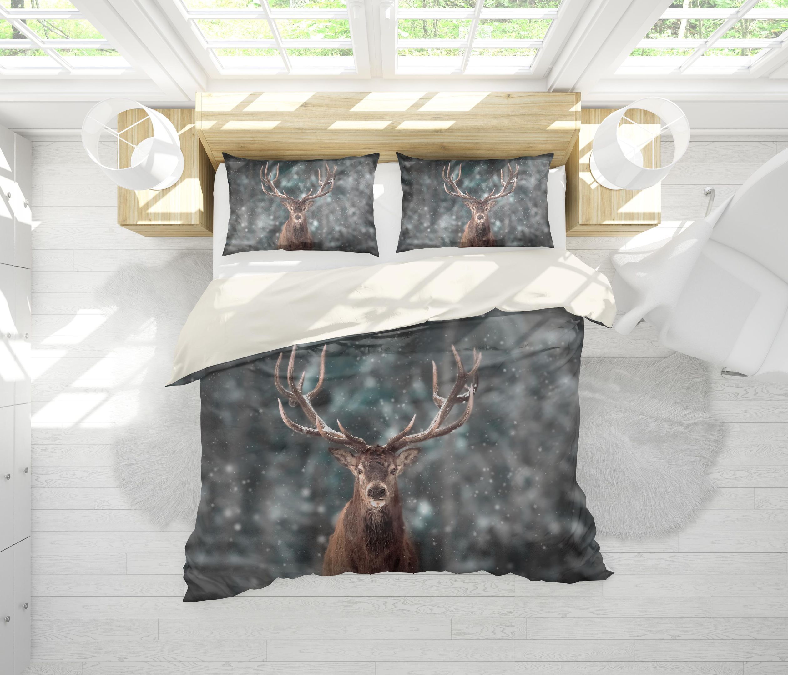 3d Elk Into The Forest Bedding Set