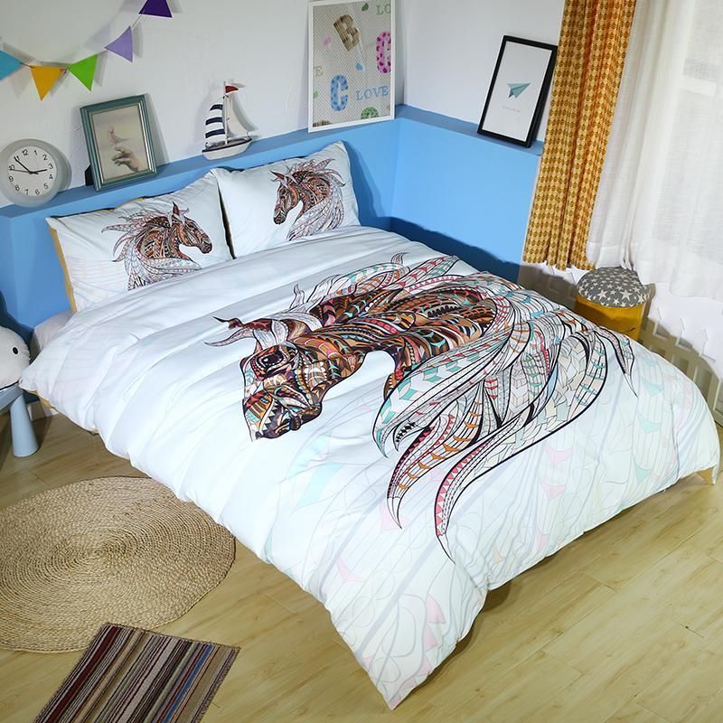 3d Ethnic Horse Bedding Set