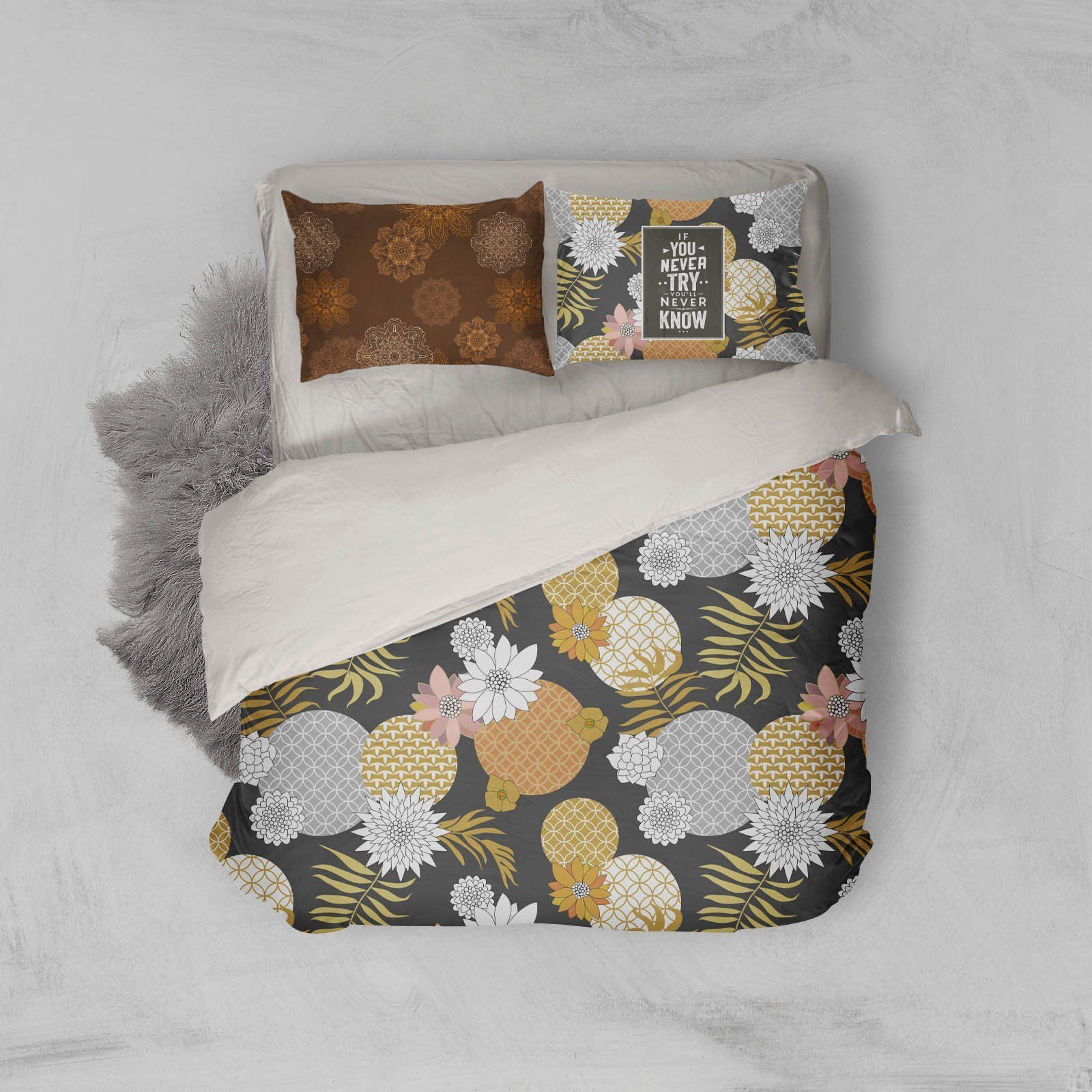 3d Floral Leaves Bedding Set