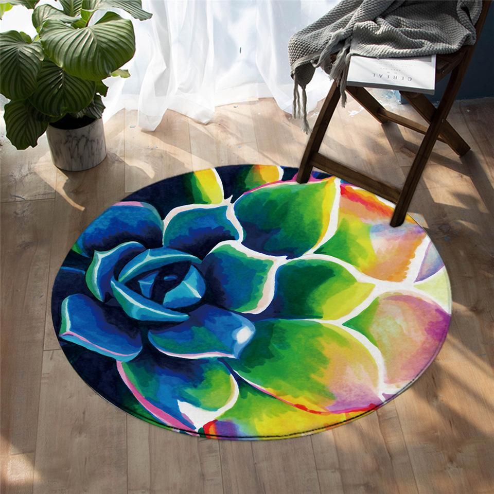 3D Flower Round Carpet