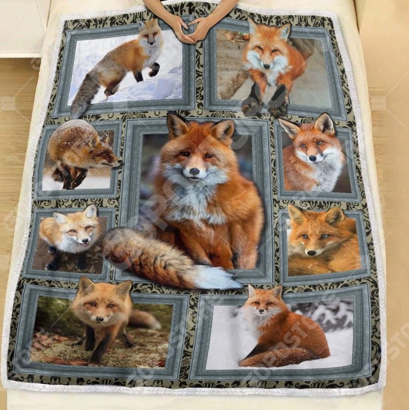 3d Fox Sherpa Fleece Blanket