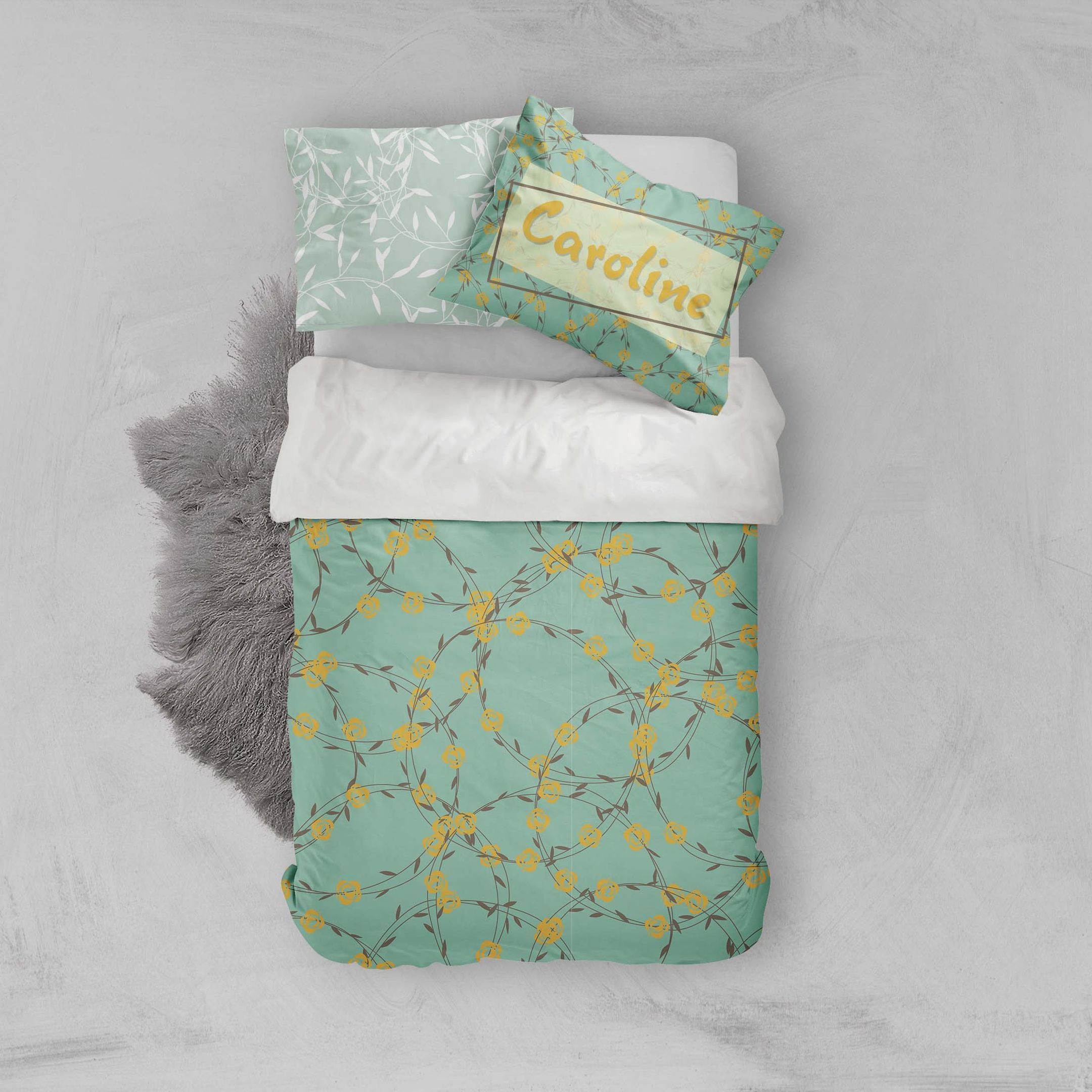 3d Garland Green Bedding Set