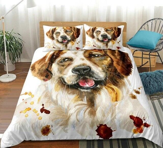 3D Golden Dog Bedding Set