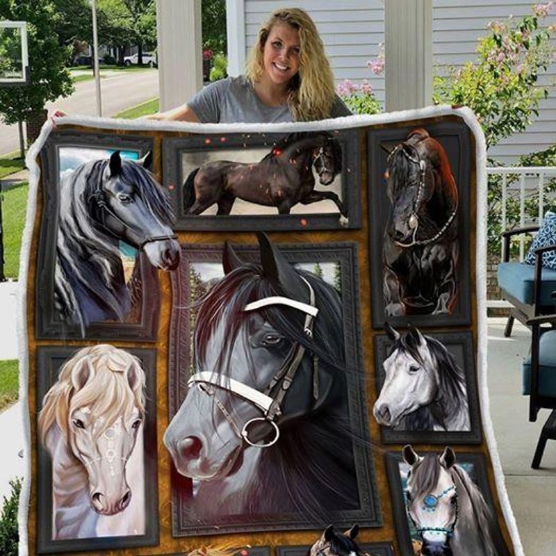 3d Horse Sherpa Fleece Blanket