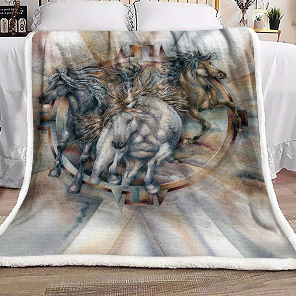 3d Horse Sherpa Fleece Blanket