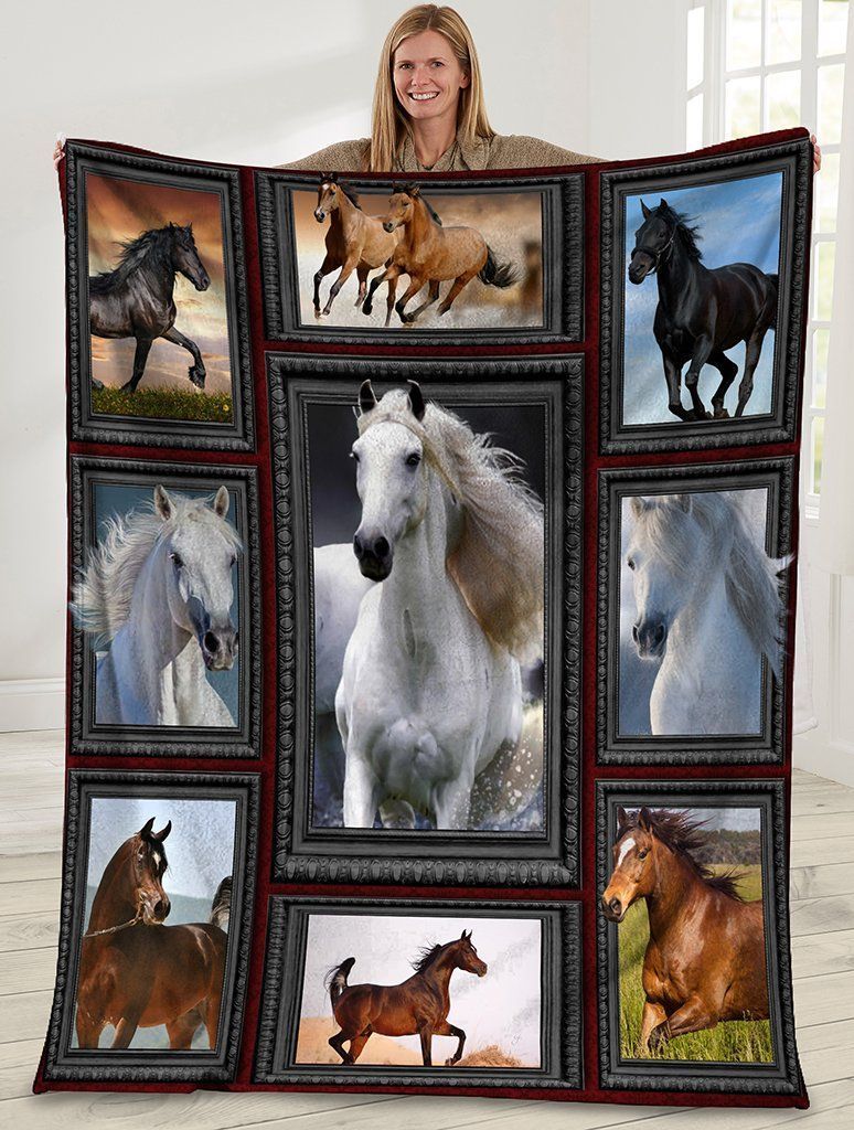3d Horse Horses For Horse Lovers Fleece Blanket