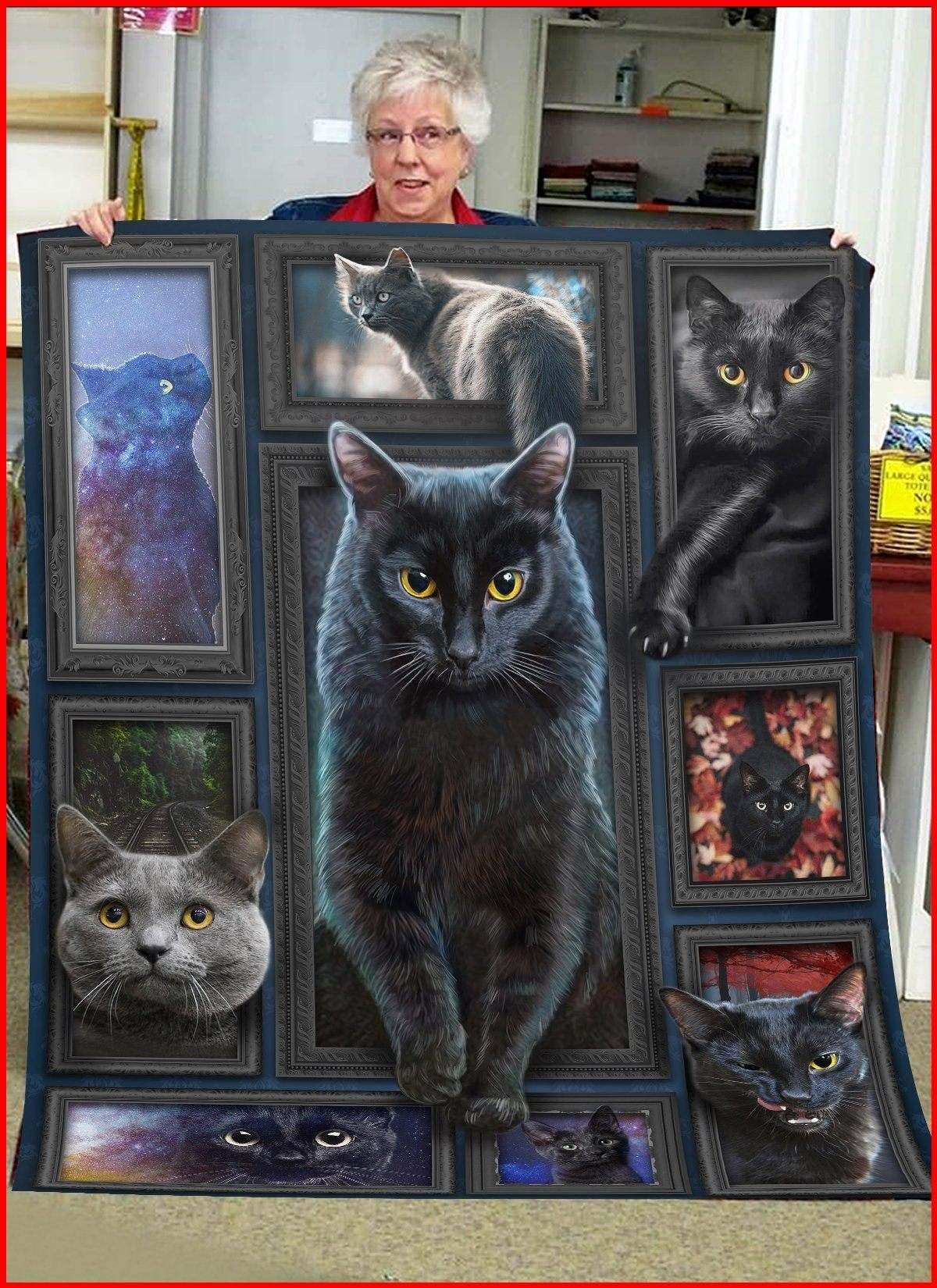 3D Huge Black Cat Blanket D1 DHC27112377DD