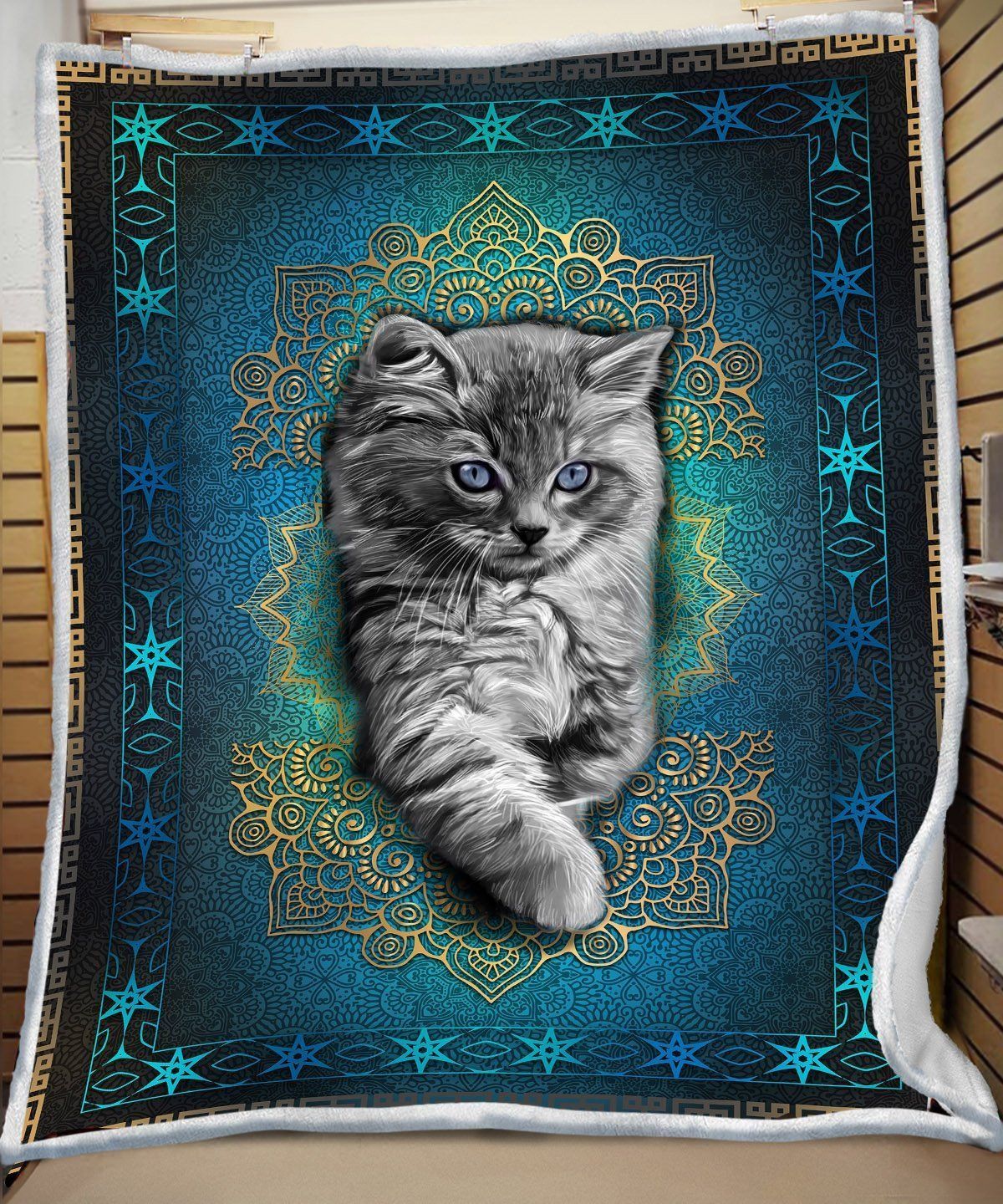 3d Huge Cat Sherpa Fleece Blanket