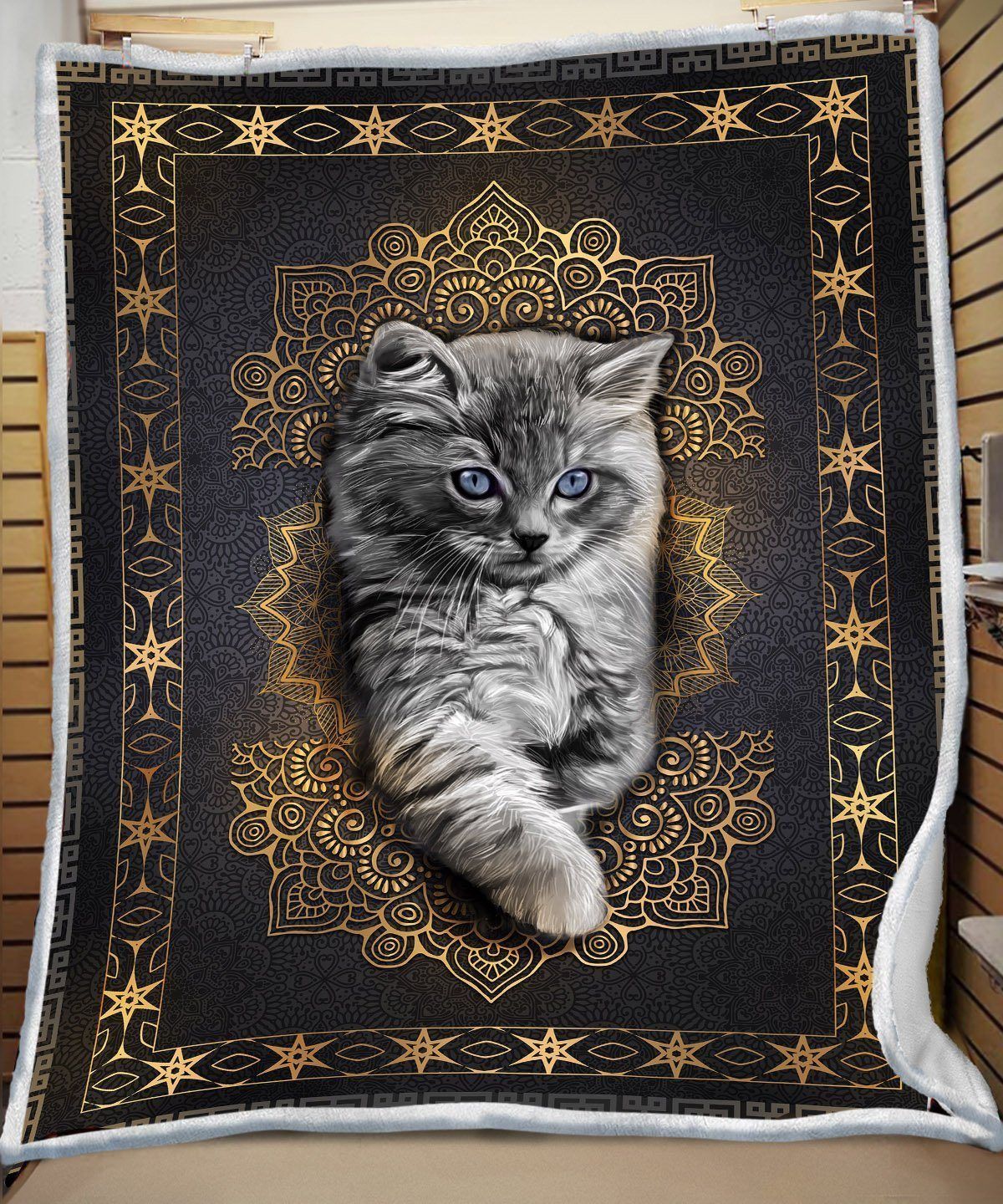 3d Huge Cat Sherpa Fleece Blanket