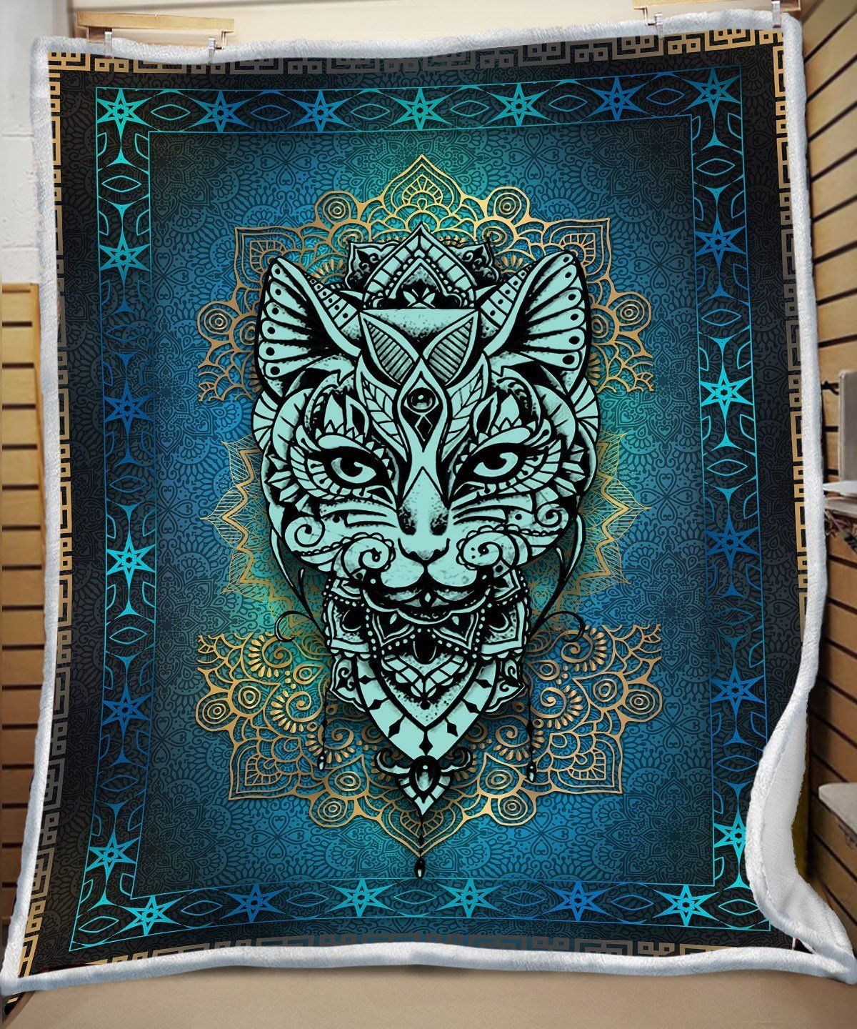 3d Huge Cat Sherpa Fleece Blanket