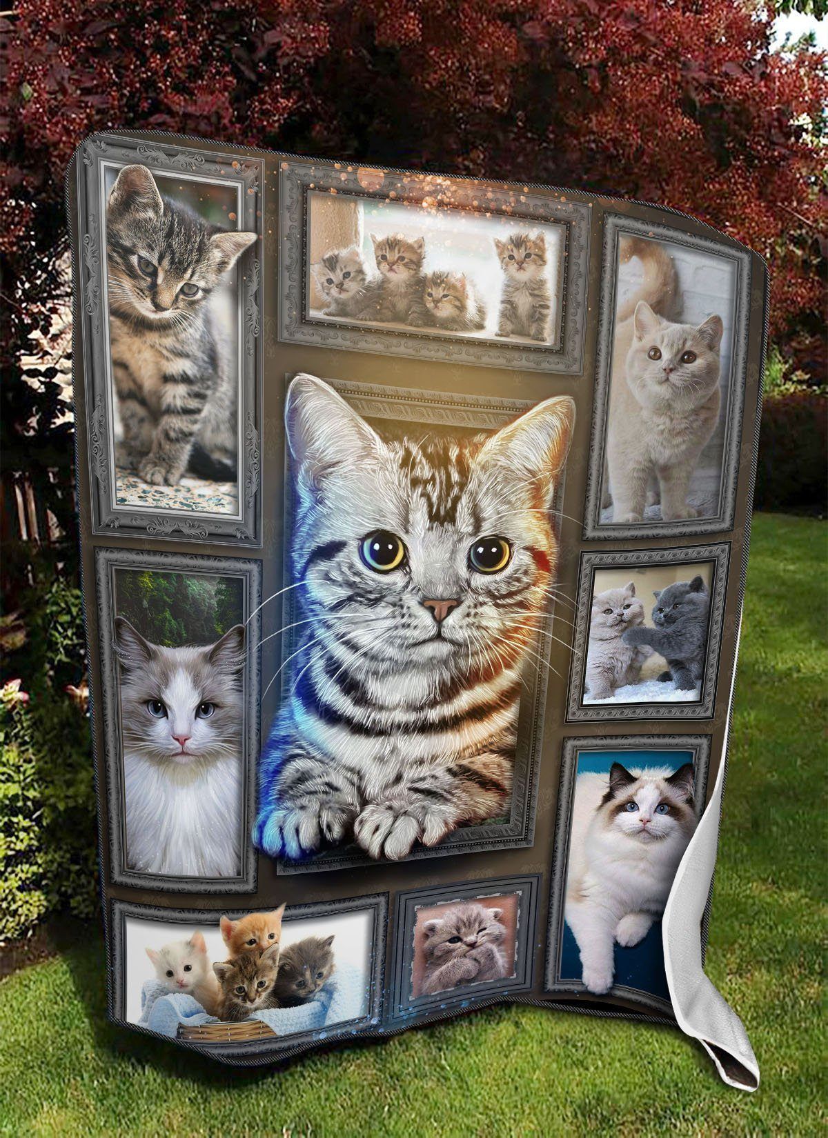 3d Huge Cat Sherpa Fleece Blanket