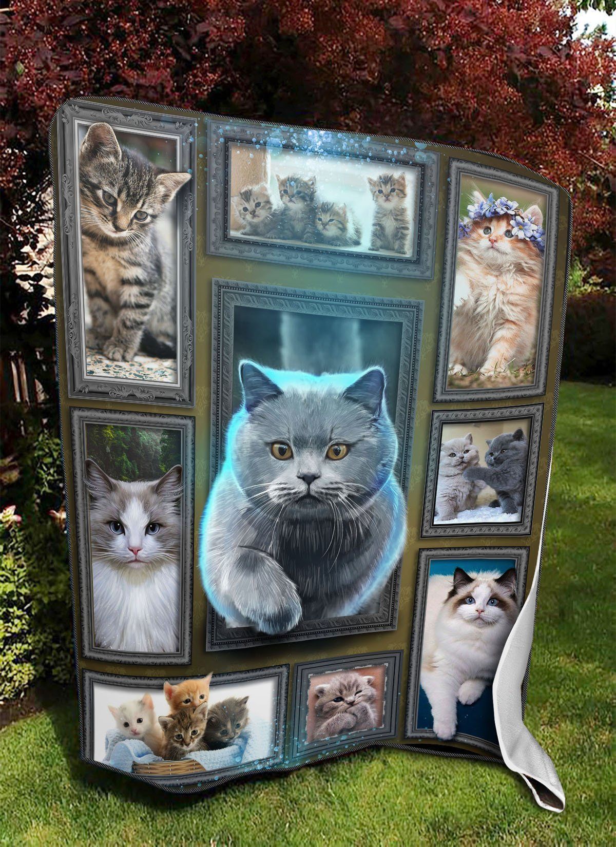 3d Huge Cat Sherpa Fleece Blanket