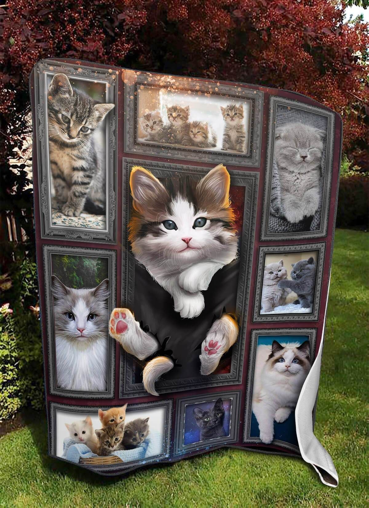 3d Huge Cat Sherpa Fleece Blanket