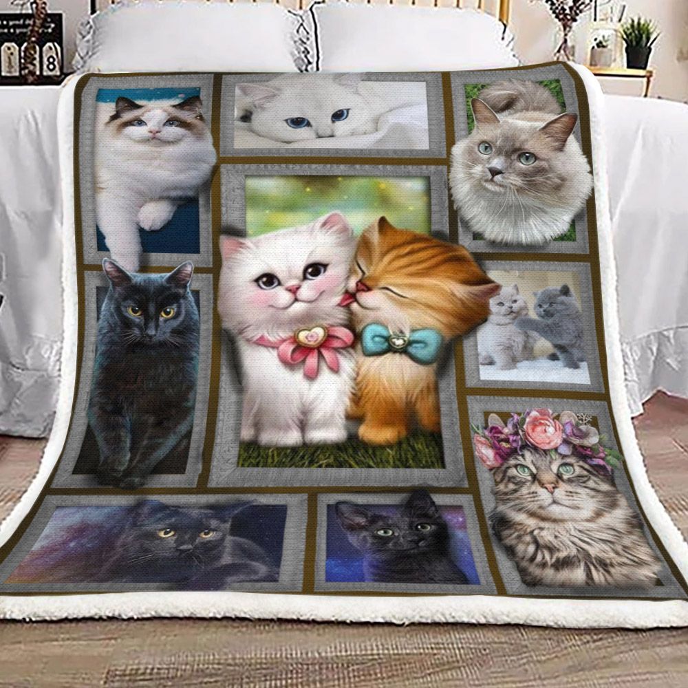3d Huge Cat Sherpa Fleece Blanket
