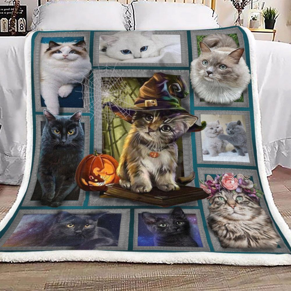 3d Huge Cat Sherpa Fleece Blanket