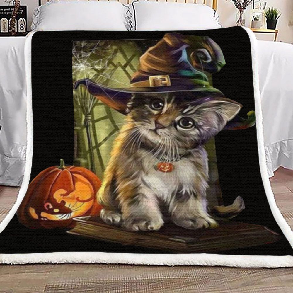 3d Huge Cat Sherpa Fleece Blanket