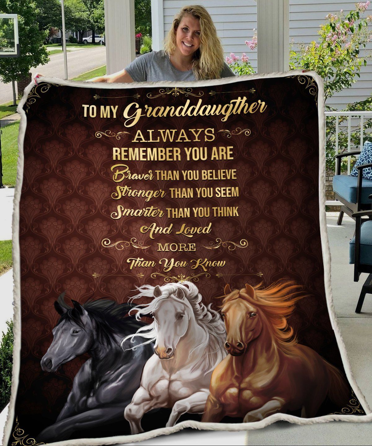 3D Huge Granddaughter Sherpa Fleece Blanket