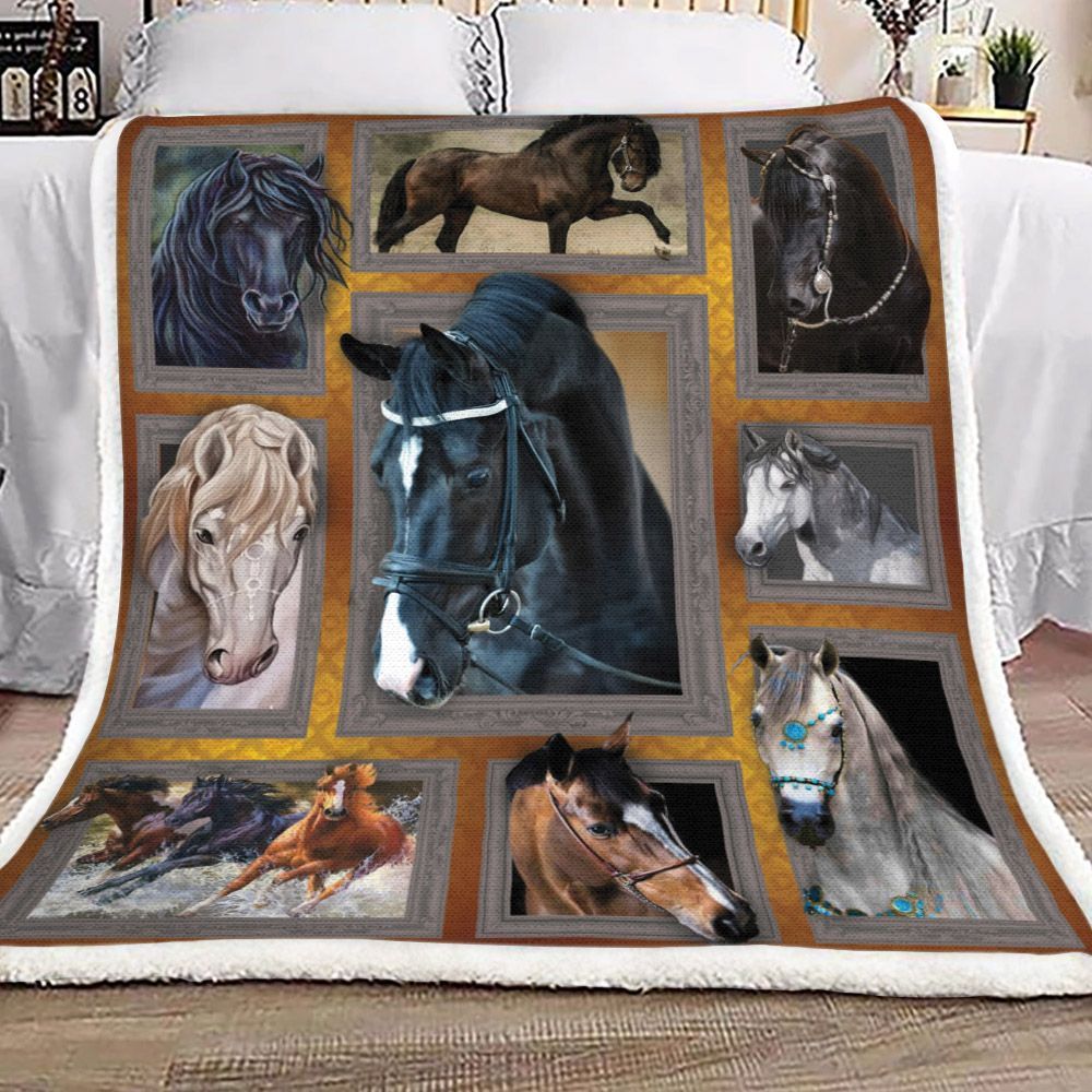 3d Huge Horse Sherpa Fleece Blanket