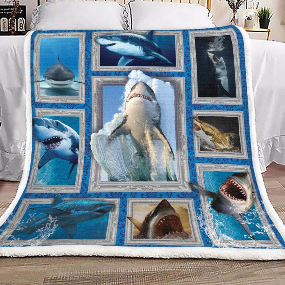 3d Huge Shark Sherpa Fleece Blanket