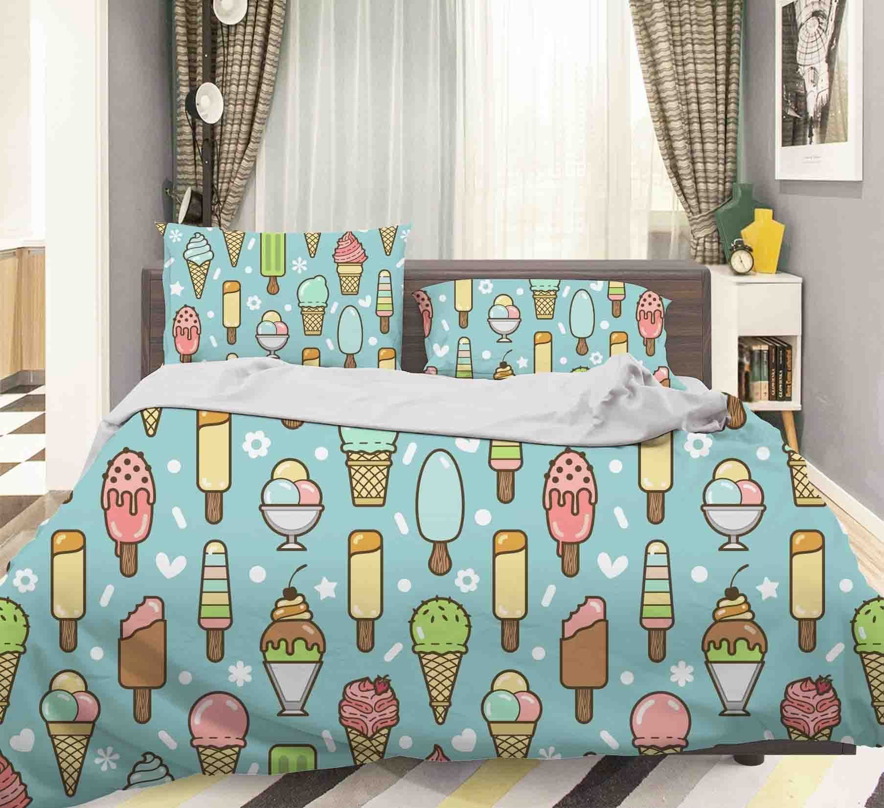 3d Ice Cream Pattern Bedding Set