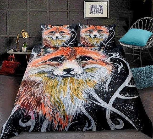 3d Lifelike Fox Pattern Bedding Set