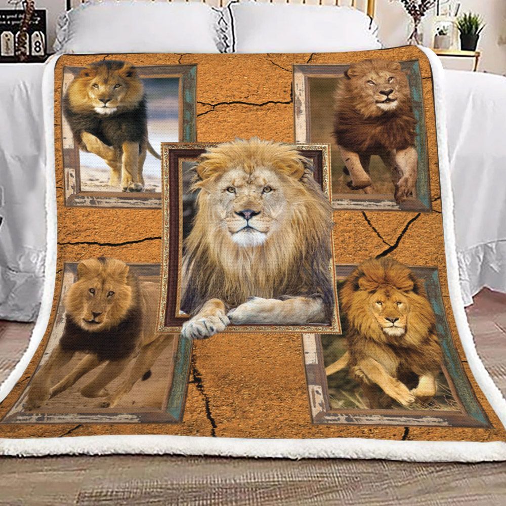 3d Lion Sherpa Fleece Blanket