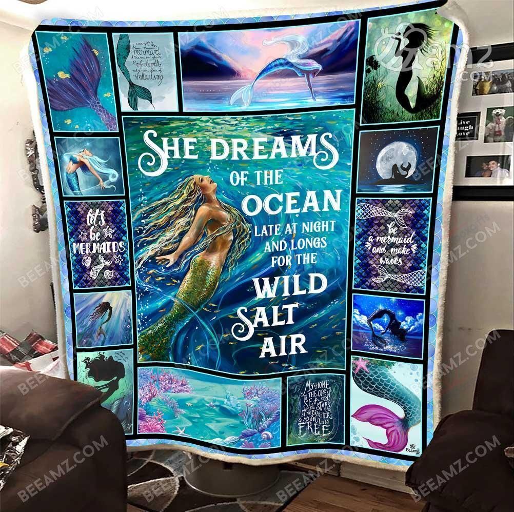 3D Mermaid Sherpa Fleece Blanket