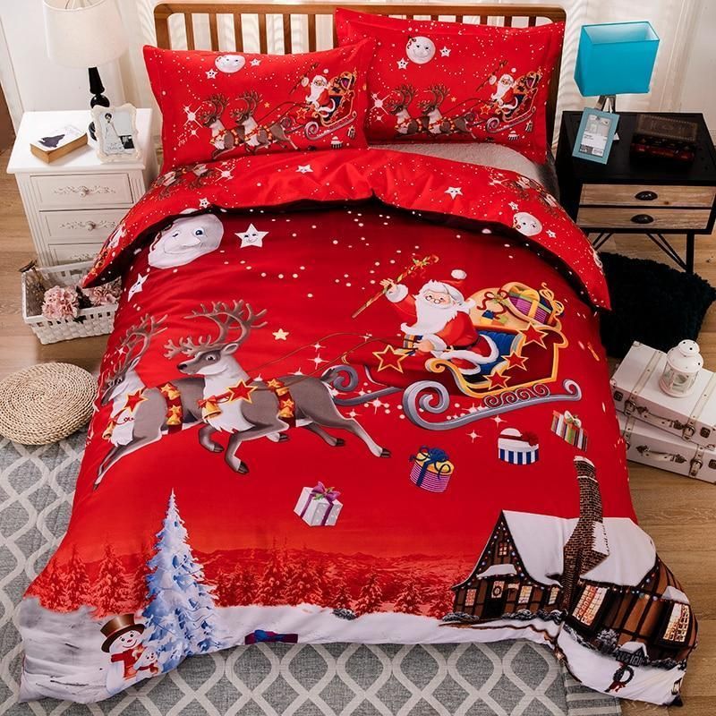 3D Merry Christmas Santa Printed Bedding Set