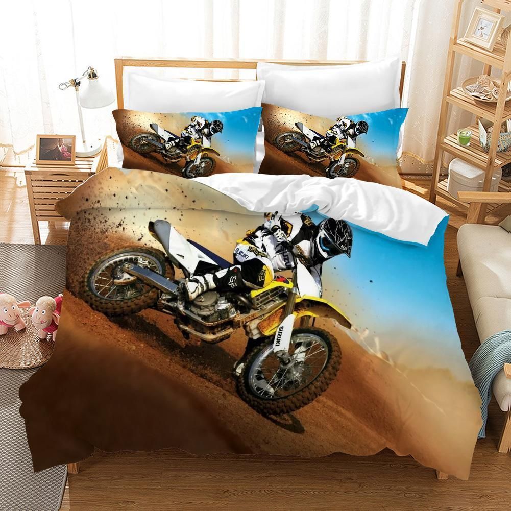 3d Motocross Desert Bedding Set