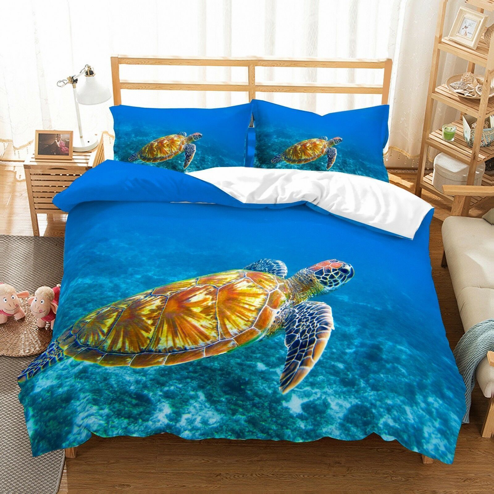 3d Ocean Colorful Turtle Bedding Set