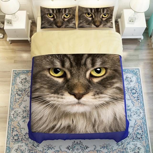 3D Oil Cat Bedding Set