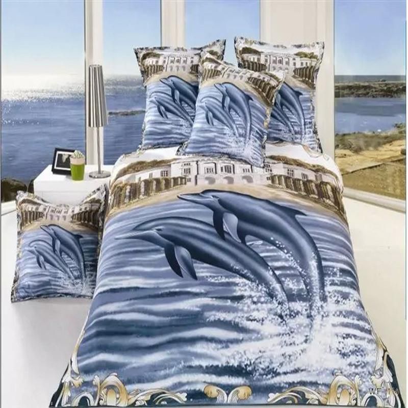 3d Oil Dolphin Bedding Set