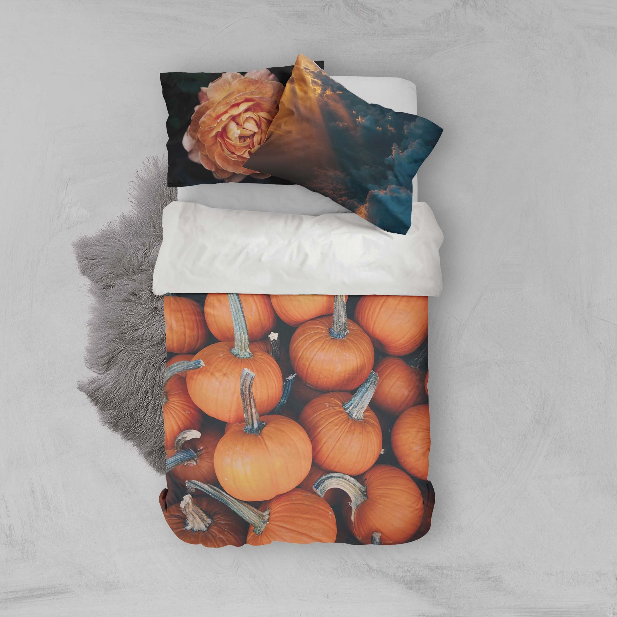 3d Orange Pumpkin Comfortable Bedding Set