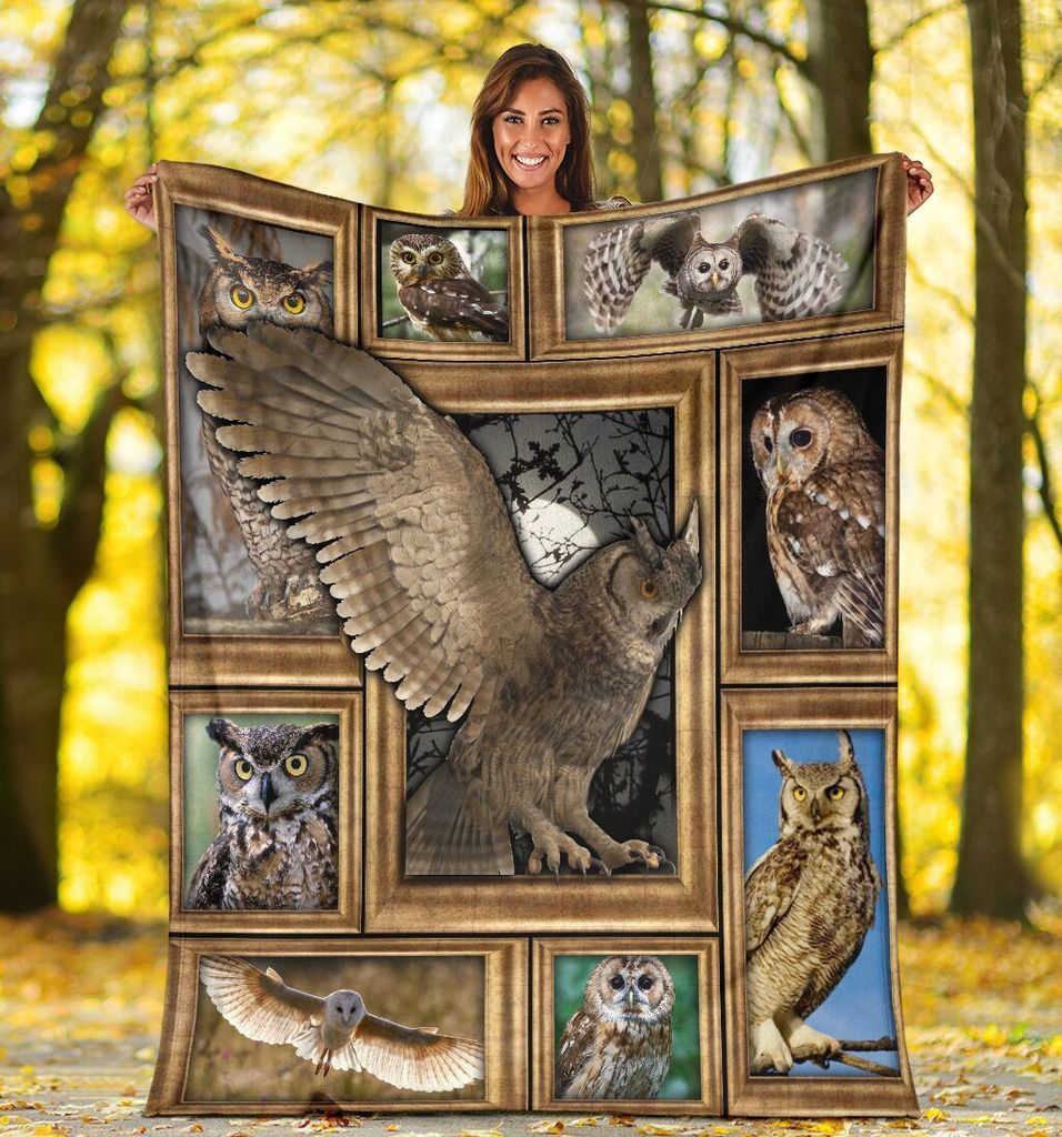 3D Owl Sherpa Fleece Blanket