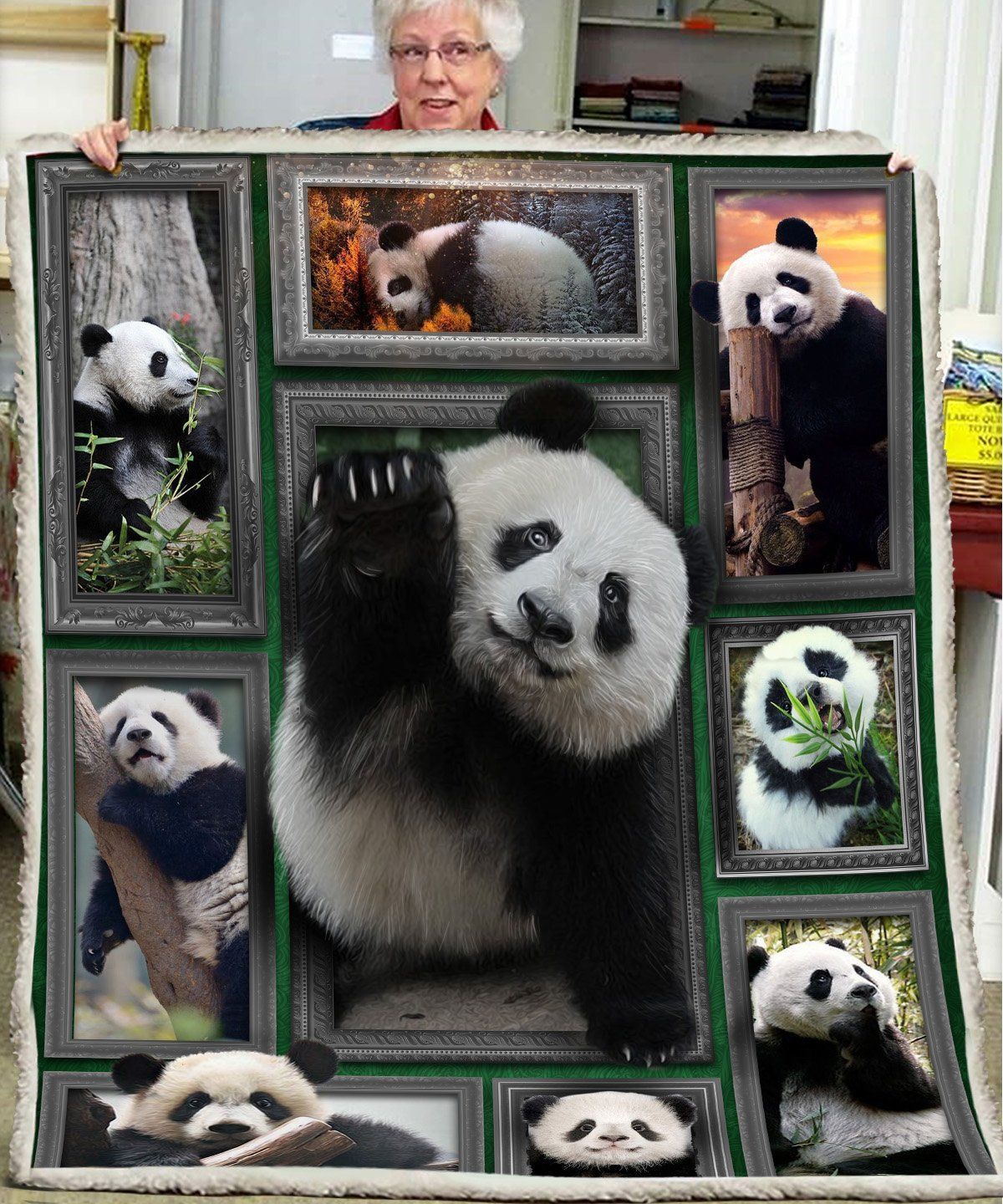 3D Panda Sherpa Fleece Blanket